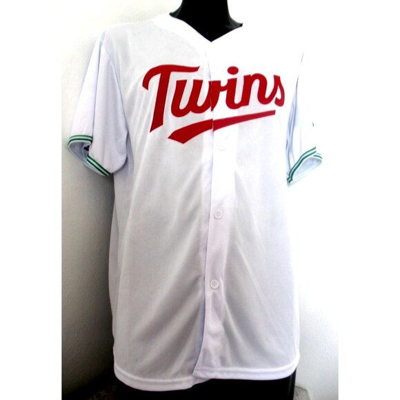 MINNESOTA TWINS White BASEBALL JERSEY STITCHED MENS XL COTAPAXI, ND Green emblem - Picture 3 of 9